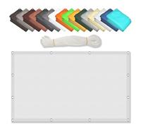 Tenda parasole rettangolare, impermeabile, 2,5 x 3 m, resistente agli strappi, protezione UV, con corde e occhielli, per balcone, patio, uso esterno, colore bianco
