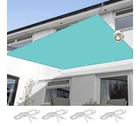 Tenda parasole rettangolare impermeabile, 2,5 x 4 m, in poliestere, con corde, per patio, cortile, feste, colore azzurro cielo