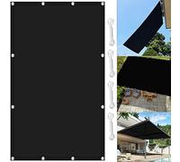 Tenda parasole rettangolare impermeabile, 2,5 x 6 m, anti-ultravioletto, per esterni, con 4 corde, protezione della privacy, per patio, giardino e cortile, copertura nera per pergola