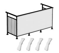 Tenda parasole rettangolare impermeabile, 280 x 520 cm, con occhielli, per patio e giardino, include corde di fissaggio, protezione UV, tenda bianca per esterni