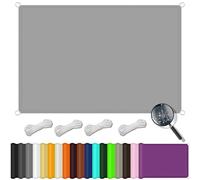 Tenda parasole rettangolare, impermeabile, 3,5 x 5,5 m, resistente alle intemperie, protezione UV, 100% PES, per esterni, patio, balcone e giardino, colore grigio chiaro