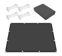 Tenda parasole rettangolare impermeabile, 30 x 100 cm, colore grigio scuro, per patio, giardino, balcone, pergola, protezione UV e antivento, con lacci e occhielli