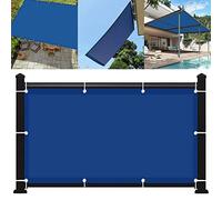 Tenda parasole rettangolare impermeabile, 4,5 x 9 m, protezione dai raggi UV al 98%, per esterni, con occhielli e cinghie, per giardino, patio, piscina, villa, serra, resistente, blu