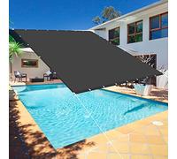 Tenda parasole rettangolare impermeabile, 4 x 6 m, colore grigio scuro, per giardino, balcone, barca, terrazza, con corde di supporto, protezione UV e copertura esterna