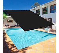 Tenda parasole rettangolare impermeabile, 4 x 9 m, per giardino, barca, balcone, terrazza, include corde di supporto, tessuto di protezione UV nero
