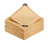 Tenda Parasole Rettangolare Impermeabile 4X4 M, Beige, In Rete, con Copertura Del 95%, Ideale per Giardino, Balcone, Posto Auto Coperto E per L'Estate.