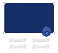 Tenda parasole rettangolare impermeabile 5,5 x 9,5 mUV con DRings per esterni, giardino, patio, telo parasole blu scuro per una facile installazione