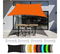 Tenda parasole rettangolare, impermeabile, 5 x 5 m, 98% blocco UV, per esterni, cortile, patio, prato e feste, tenda per tutte le attività