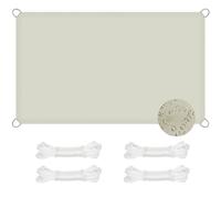 Tenda parasole rettangolare impermeabile, 5 x 9,5 m, resistente agli strappi, per esterni, giardino, terrazza, beige, con corda, resistente ai raggi UV, antipioggia, durevole