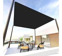 Tenda parasole rettangolare impermeabile, 6,5 x 6,5 m, ad angolo retto, tenda da giardino in poliestere PES per una facile installazione, perfetta per feste, colore nero