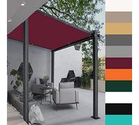 Tenda parasole rettangolare impermeabile, 6 x 6,5 m, perfetta per serre, giardino, balcone, recinzione e protezione per la privacy, migliora il comfort all'aperto, colore vino rosso