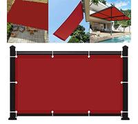 Tenda parasole rettangolare impermeabile, 7 x 9 m, protezione UV al 98%, per piscina, giardino, villa, serra, kit di facile installazione, tessuto resistente, rosso