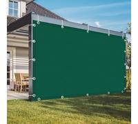 Tenda parasole rettangolare, impermeabile, con occhielli, protezione dai raggi UV al 98%, resistente alle intemperie, resistente agli strappi, per balcone e veranda, colore verde, 3 x 8 m