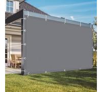 Tenda parasole rettangolare, impermeabile, con occhielli, protezione dai raggi UV al 98%, resistente alle intemperie, resistente agli strappi, per balcone e veranda, colore grigio, 2 x 3 m