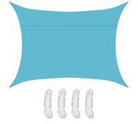Tenda parasole rettangolare, impermeabile, per patio, spiaggia e balcone, protezione UV al 95%, resistente al vento, include anelli a D e corda, 2 pezzi, colore: blu lago