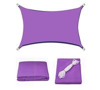 Tenda parasole rettangolare, impermeabile, resistente ai raggi UV, in poliestere Oxford, antivento, anti-ossidazione, per esterni, patio, giardino, ombrellone (4 x 6 m, viola)