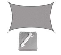 Tenda parasole rettangolare, impermeabile, resistente ai raggi UV, in poliestere Oxford, antivento, per esterni, patio, giardino, anti-ossidazione (4 x 4 m, grigio)