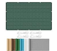 Tenda parasole rettangolare in tessuto con occhielli resistente alle intemperie e perfetta per giardino, patio, prato, 4 x 9,5 m, verde scuro