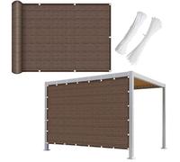 Tenda parasole rettangolare per balcone e piscina, protezione UV 90%, traspirante e impermeabile, per giardino, prato, marrone, 2 x 6 m