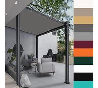 Tenda parasole rettangolare per esterni, 2 x 2,4 m, resistente alle intemperie, per patio, balcone, portico e cortile, grigio scuro per un'efficace protezione dai raggi UV