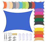 Tenda parasole rettangolare per patio e giardino, impermeabile, con occhielli, protezione UV al 90%, 3,6 x 3,6 m, ideale per l'ombra del cortile