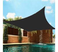 Tenda parasole rettangolare, protezione dai raggi UV, con occhielli, 3 x 5 m, 2 x 3 volte, rapida dissipazione del calore, resistente agli strappi, per patio, pergola, cortile e esterni (colore: nero
