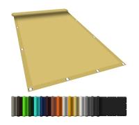 Tenda parasole rettangolare, protezione UV, 250 x 380 cm, in poliestere, impermeabile, per balcone, terrazza e giardino, colore giallo sabbia, con occhielli per una facile installazione