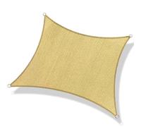 Tenda parasole rettangolare, protezione UV al 95%, per esterni, patio, prato e terrazza, angoli rinforzati, in acciaio inox, con anelli a D (3 2 x 2 m)