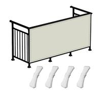 Tenda parasole rettangolare resistente all'acqua, 270 x 300 cm, 98% UV, color crema, installazione senza fori, con occhielli e corda, per giardino, balcone, patio