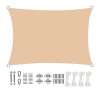 Tenda parasole rettangolare resistente e impermeabile, 2 x 3 m, resistente, per esterni, con hardware in acciaio inox, perfetta per proteggere il giardino e il cortile