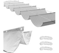 Tenda parasole rettangolare retrattile, impermeabile, con blocco UV, in tessuto grigio chiaro, 1 x 11 m, per esterni, patio, giardino, piscina, protezione