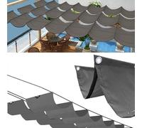 Tenda parasole rettangolare retrattile, impermeabile, protezione UV, baldacchino per giardini, balconi, terrazze, pergole, grigio scuro, 2,5 x 3 m (larghezza x lunghezza)