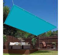 Tenda parasole rettangolare, traspirante, 1,4 x 3,5 m, ad asciugatura rapida, in HDPE, con corde di tensione, per esterni, balcone, giardino, elegante baldacchino blu per protezione solare