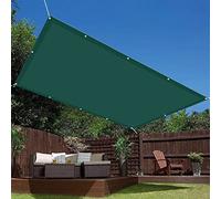 Tenda parasole rettangolare traspirante, 2 x 6,5 m, resistente agli strappi, con corde di tensione, per patio, cortile, prato e giardino, protezione solare verde
