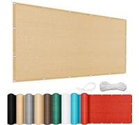 Tenda parasole rettangolare, traspirante, 65 x 400 cm, con occhielli, resistente agli strappi, resistente alle intemperie, protezione dai raggi UV, per balcone e giardino, colore: giallo sabbia