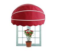 Tenda parasole rossa per porta, 120 cm, in poliestere, per ingressi, telaio curvo pieghevole, ideale per spazi residenziali ed esterni, protezione resistente alle intemperie.