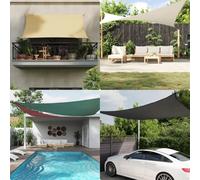 Tenda parasole Sabbia 2,5 x 2,5 m, 100% poliestere Oxford con rivestimento in PU, resistente all'acqua e ai raggi UV, dotata di anelli a D antiruggine ai quattro angoli per un fissaggio
