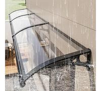 Tenda parasole trasparente in policarbonato per finestre e porte con staffa | Tenda da sole moderna in policarbonato con staffa in alluminio, offre protezione da sole, raggi UV, pioggia e neve, ed è