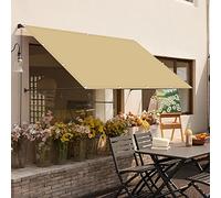 Tenda parasole traspirante e resistente alle intemperie, 1 x 1 m, per giardino, balcone e patio, protezione dai raggi UV, colore beige, per spazi esterni
