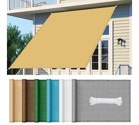 Tenda parasole traspirante rettangolare, 7 x 7 m, in HDPE, per patio, giardino, prato, pergolato, terrazza, protezione UV, colore: azzurro cielo