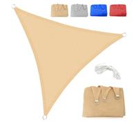 Tenda parasole triangolare, 3,6 x 3,6 m, traspirante, in HDPE, 95% di protezione dai raggi UV, per esterni, patio, giardino, cortile, pergola, colore beige