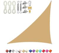Tenda parasole triangolare, 95% contro i raggi UV, permeabile all'acqua, per esterni, per giardino, balcone, patio, campeggio, resistente agli strappi e alle intemperie, con kit di fissaggio (3 x 4 x