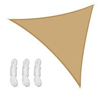 Tenda parasole triangolare, 98% protezione dai raggi UV, impermeabile, per esterni, per giardino, patio e cortile, 4 x 4 x 4 m, colore sabbia, perfetta per la protezione solare e l'estetica