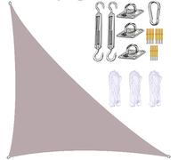 Tenda parasole triangolare, con kit di fissaggio, impermeabile, blocco UV, per giardini, cortili, 4 x 5,7 m, colore: cachi