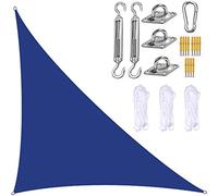 Tenda parasole triangolare, con kit di fissaggio, impermeabile, blocco UV, vele da giardino, per cortili esterni, blu, 4 m x 5,7 m