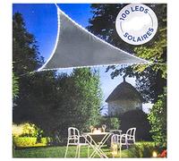 Tenda parasole triangolare con luci a LED, impermeabile, blocco UV 95%, baldacchino in tessuto Oxford per patio, giardino e campeggio, grigio, 2,4 x 2,4 x 2,4 m