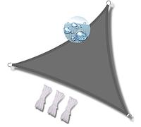 Tenda parasole triangolare da 1,5 x 1,5 x 1,5 m, impermeabile, per esterni, tenda parasole elastica per giardino, colore grigio, include corde di fissaggio per una facile installazione