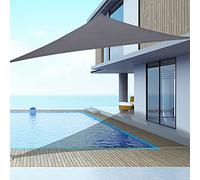 Tenda parasole triangolare impermeabile, 2 x 2 m, colore grigio, protezione UV al 98%, perfetta per patio e giardino, include corde per una facile installazione