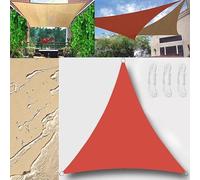Tenda parasole triangolare impermeabile, 3,6 x 3,6 m, per uso esterno, protezione UV per giardino e patio, facile installazione, con set di corda, baldacchino rosso per protezione solare