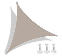 Tenda parasole triangolare impermeabile, 3,8 x 3,8 m, resistente alle intemperie, per patio, balcone, terrazza e pergola, protezione dal vento per esterni, colore tortora, perfetta per giardini e